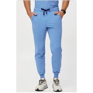 FIGS Men's Tansen Jogger Scrub Pants Size SMALL Regular Ceil Blue